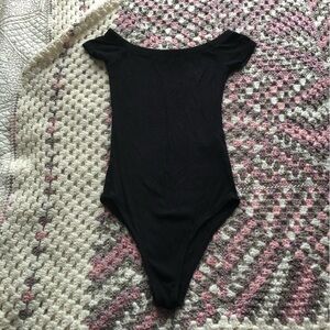 Pull & Bear Ribbed Black Bodysuit
